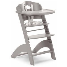 Стульчик для кормления Childhome Lambda 2 Stone Grey с подушкой Tricot Pastel Old Pink