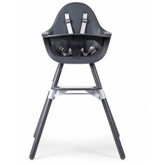 Стульчик для кормления Childhome Evolu 2 Anthracite/Anthracite с подушкой Tricot Pastel Mint Blue