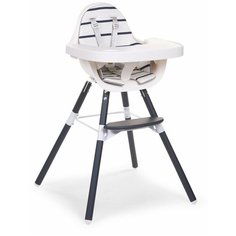 Стульчик для кормления Childhome Evolu 2 Navy Blue с подушкой Tricot Pastel Old Pink