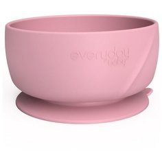 Детская силиконовая глубокая тарелка на присоске EveryDay Baby розовая