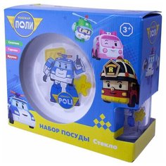 Набор посуды Робокар Поли, (3 предмета, подарочная упаковка), стекло. ND Play