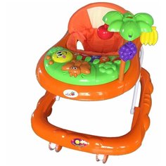 Ходунки Alis Пальма С, 7 силиконовых колес, музыка, игрушки , оранжевый