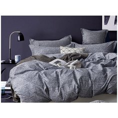 Постельное белье семейное Cleo Satin Lux 511-SL, сатин, 50 х 70 и 70 х 70 см, серый
