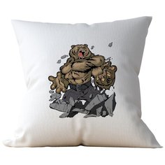 Подушка Студия Белка "Медведь" 35х35 лен