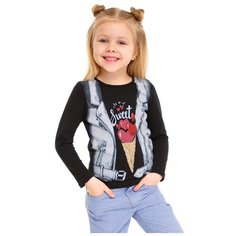 Джемпер ДДЛД349001/"Романтика детства"/черный//Жилет с сердцами////56-110 Апрель