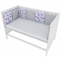 Бортик в кроватку 12 предметов (12 подушек-бортиков) AmaroBaby ФЛАМИНГО (малиновый)