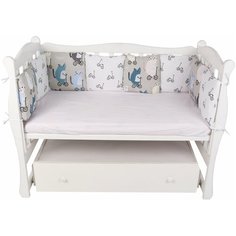 Бортик в кроватку 12 предметов AmaroBaby Велосипедисты (поплин)