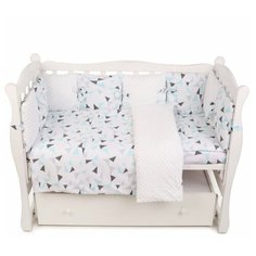 Бортик в кроватку 12 предметов AmaroBaby EXCLUSIVE Soft Collection Треугольники