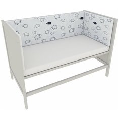 Двухсторонний бортик в кроватку 4 предмета (бортики на молнии) AmaroBaby Овечки