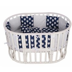 Бортик в кроватку 12 предметов (12 подушек-бортиков) AmaroBaby БЕЛЫЕ МЕДВЕДИ (синий)