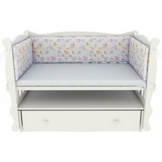 Бортик в кроватку на молнии (4 подушки-бортика) AmaroBaby Мышата в облаках (поплин)