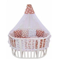 Борт в кроватку 12 предметов (12 подушек-бортиков) AmaroBaby SOFT (коричневый, бязь)