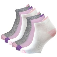 Носки спортивные женские короткие HOSIERY 72815 р 23-25 (36-39 размер ноги) бело-розовые 6 пар