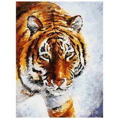 Живопись на холсте 30*40 см 780-AS Тигр на снегу Белоснежка