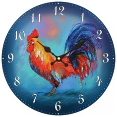 Часы настенные "Благородный петух", диаметр 34 см Белоснежка