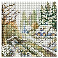 Алмазная мозаика Белоснежка 393-ST-S Зима 20х20 см