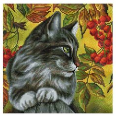 Алмазная мозаика Белоснежка 386-ST-S Отдых в ветках рябины 30х30 см