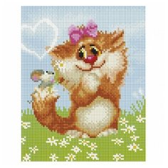 Алмазная мозаика на подрамнике 20*25 см Белоснежка 535-ST-S Рыжая кошечка