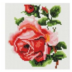 Алмазная мозаика на холсте 20х20 см Белоснежка 465-ST-PS Изящная роза