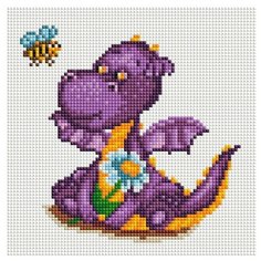 Мозаика на подрамнике 20*20 см Белоснежка 565-ST-S Маленький динозаврик