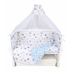 Комплект в кроватку 7 предметов (6+4 подушки-бортика на молнии) AmaroBaby Индейцы (бязь)