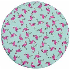 Простыня AmaroBaby на резинке круглая 75х75х12 поплин (Фламинго мята)