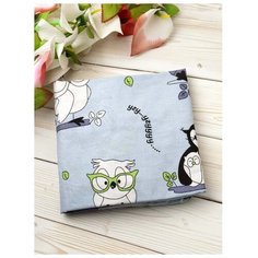Amarobaby Простыня на резинке Совы 125 х 75 х 12 см голубой
