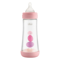 Chicco Бутылочка Perfect5 с силиконовой соской, 300 мл, с 4 месяцев, розовый