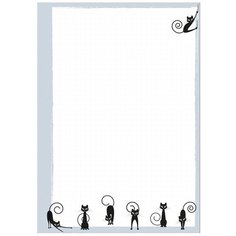 Сменные блоки для тетрадей на кольцах А5, 50 Л.(БЕЖЕВЫЙ), ЧЁРНЫЕ КОШКИ, клетка Альт