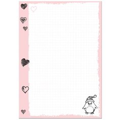 Сменные блоки для тетрадей на кольцах А5, 50 Л.(БЕЖЕВЫЙ), ПИНГВИНЫ, клетка Альт