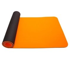 Коврик для йоги с сумкой для переноски 183х61х0,6 оранжевый, черный Icon