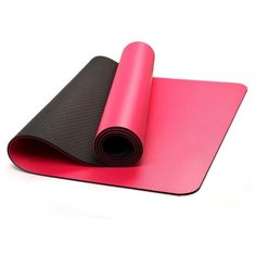 Коврик для йоги с сумкой для переноски 183х61х0,6 красный, черный Icon