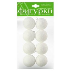 Пенопластовые фигурки. ШАРЫ С ГЛИТТЕРОМ. Ø 40 ММ, 8 ШТ. Hobby Time