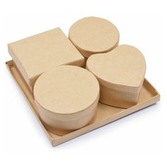 Шкатулки из картона для декорирования. Набор 4 ШТ. 11,8x3,7x11,8 см Hobby Time