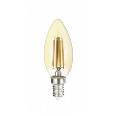 Светодиодная лампа свеча PLED OMNI C35 8w E14 3000K Gold 230/50 Jazzway