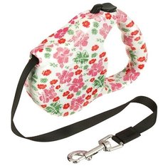 Поводок-рулетка для собак Пижон 129091 розовый/красный/зеленый 3 м