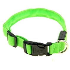 Ошейник Пижон с подсветкой и 2 светоотражающими полосами (1039601,1039602,1039603,1039604) 40-45 см зеленый