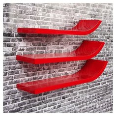 Полка Yiwu Zhousima Crafts Набор настенных полок Лыжи, красный