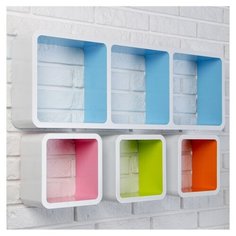 Полка Yiwu Zhousima Crafts Набор настенных полок 1+3, разноцветный