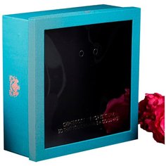 Коробка подарочная Yiwu Zhousima Crafts квадратная с окном 26.5 х 26.5 х 10 см голубой