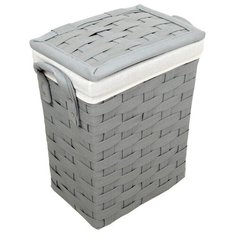 Доляна Корзина для белья Плетение 1, 40 х 27 х 48 см серый