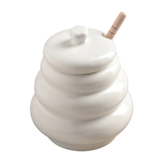 Доляна Емкость для меда Эстет Боченок с ложкой 400 мл белый