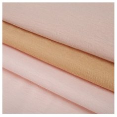 Ткань Арт Узор для пэчворка трикотаж Для тела куклы 3 лоскута 50 × 50 см розовый/бежевый