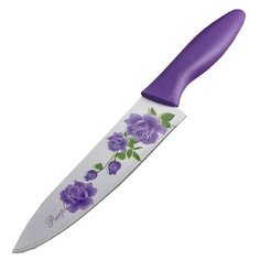 Нож универсальный Доляна Сиреневая роза, лезвие 20 см, фиолетовый