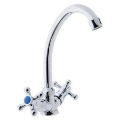 Смеситель для кухни (мойки) Оникс A1106К двухрычажный серебристый