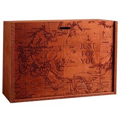 Коробка подарочная Дарите счастье Карта 20 х 30 х 12 см коричневый