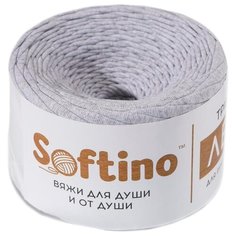 Пряжа Softino Лентино меланж, 97 % хлопок, 320 г, 100 м, светло-серый меланж