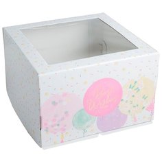 Коробка подарочная Дарите счастье Best wishes 30 х 30 х 19 см белый