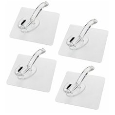 Самоклеящийся крючок-вешалка Verona Hanger, прозрачный, 4 шт