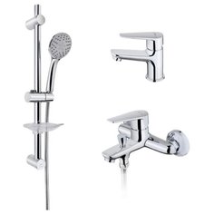Тека-SINEU набор смесителей для умывальника и ванны, с душевым набором(837101210) Teka